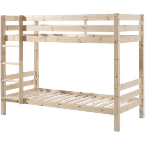 Pack - Lit Superposé Enfant & Tiroir "Pino" 161cm Naturel