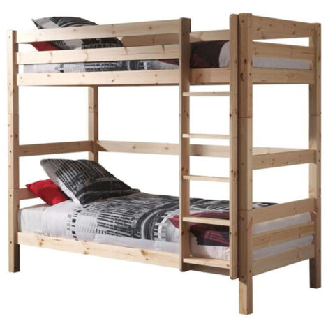 Pack - Lit Superposé Enfant & Tiroir "Pino" 182cm Naturel