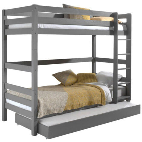 Pack - Lit Superposé Enfant & Tiroir "Pino III" Gris