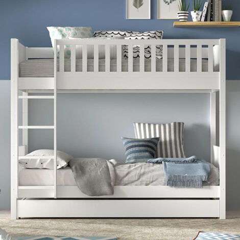 Pack - Lit Superposé Enfant & Tiroir "Scott" Blanc