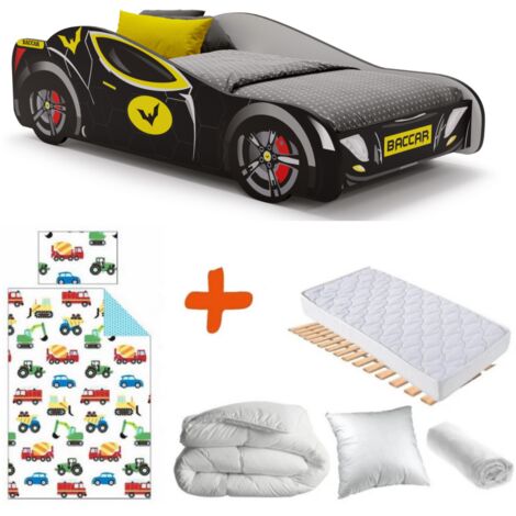 Pack Lit Voiture de course Batcar Noire 140 x 70 cm