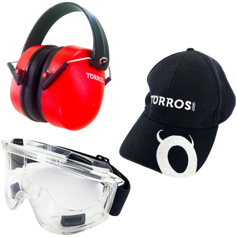 Torros - Pack lunettes de sécurité - Casque anti-bruit et Casquette BOPS100