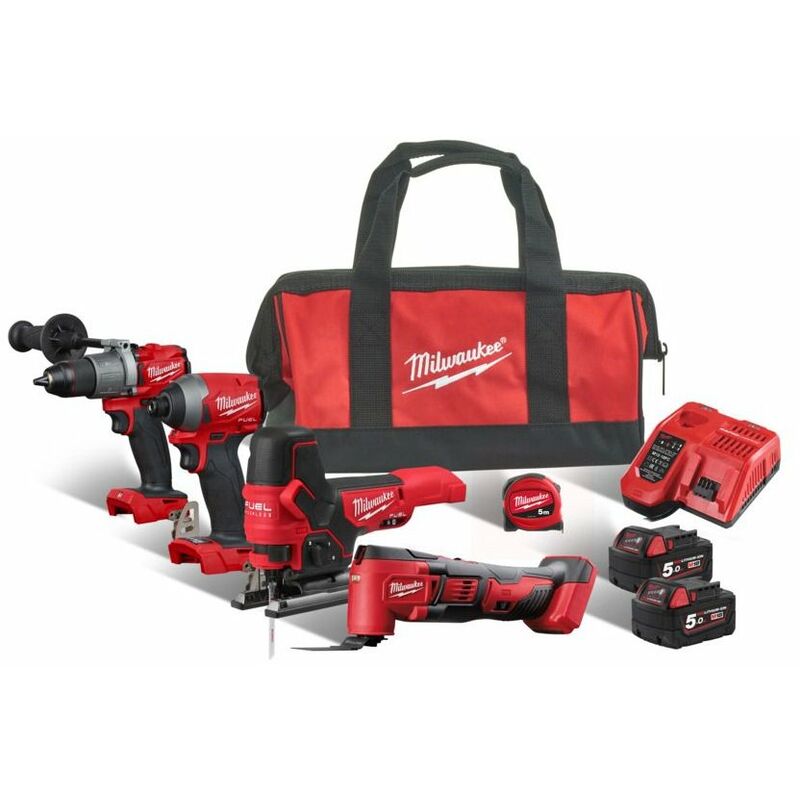 

Milwaukee M18 FPP4F2-502B 18V Litio-Ion Juego combinado (2x 5.0Ah) en bolso