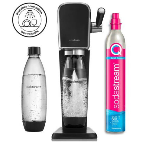 Pack Machine à soda et eau gazeuse Sodastream Art Noir avec 2 bouteilles fuse