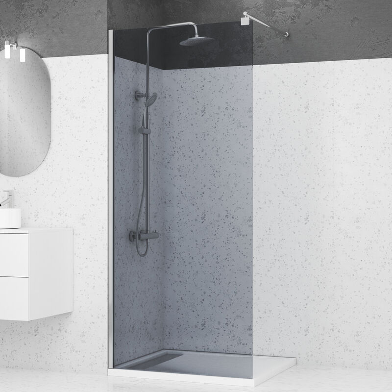 

Aurlane - PACK MAMPARA DUCHA ITALIANA 90X200CM ACABADO HUMO PERFIL CROMADO FREEDOM 2 DARK 90 + BARRA DE FIJACCION PARED CROMADA FREEDOM 2 TELESCOPICA