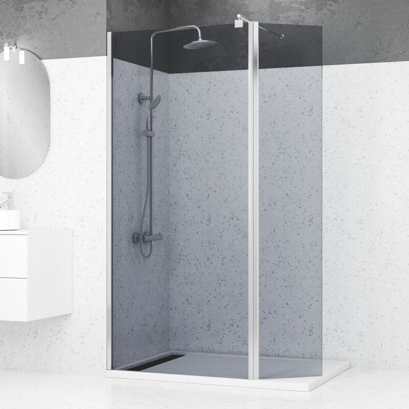 

Aurlane - PACK MAMPARA DUCHA ITALIANA 90X200CM ACABADO HUMO PERFIL CROMADO FREEDOM 2 DARK 90 + BARRA DE FIJACCION PARED CROMADA FREEDOM 2 TELESCOPICA