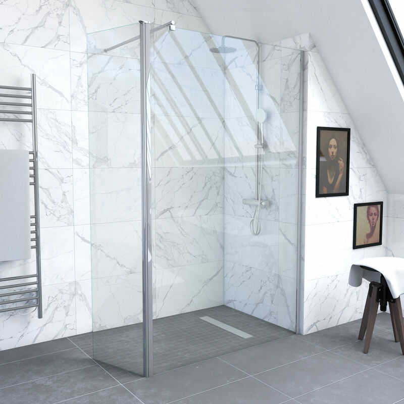 

Pack Mampara Ducha Italiana - 120X200Cm Cristal Transparente 6Mm + Barra De Fijaccion Recortable - Freedom 2 Cortable