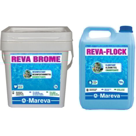 Pack MAREVA - Pastilles de brome - 5kg - Clarifiant liquide Reva-flock - 5L