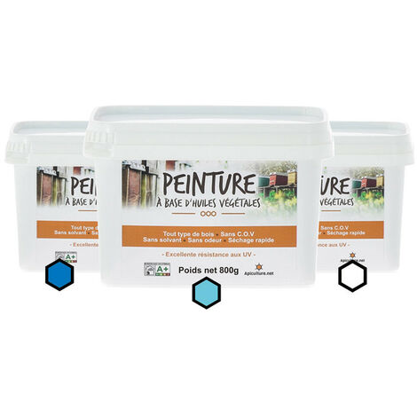 Pack Marin : 3 pots de peinture (bleu, azur, blanc)