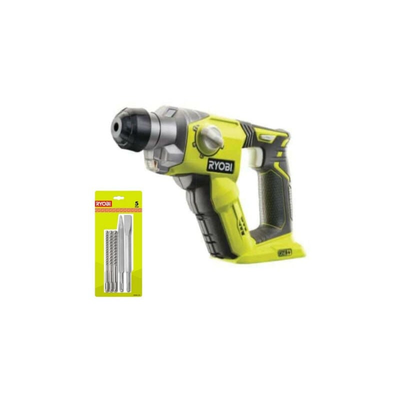 Ryobi - Pack Marteau perforateur 18V One+ sans batterie ni chargeur R18SDS-0 - Kit 3 forets plus 2 burins sds+ - RAKSP05