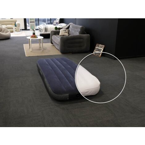 Pack matelas gonflable Classic Downy 1 place Intex + Drap housse