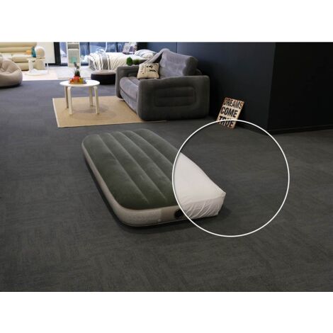 Pack matelas gonflable Downy gonfleur à pied 1 place Intex + Drap housse
