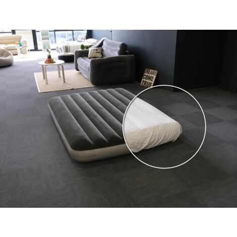 Pack matelas gonflable Downy gonfleur à pied 2 places Intex + Drap housse