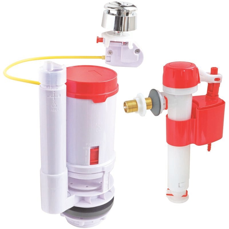 Somatherm For You - Pack mécanisme wc câble double chasse + Robinet flotteur alimentation réversible