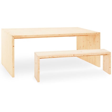 Pack Mesa de comedor Telva + 1 banco Telva natural