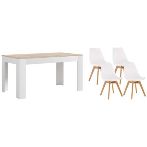 Pack Mesa Extensible de Comedor o Cocina + 4 Sillas Nordic