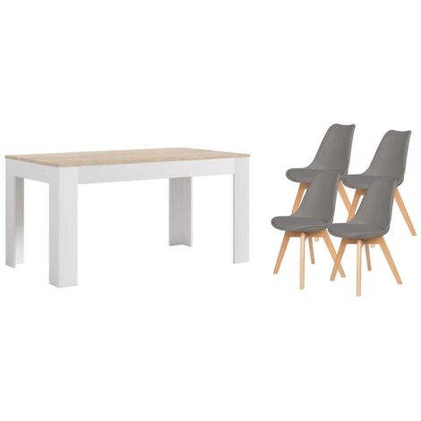 Pack Mesa Extensible de Comedor o Cocina + 4 Sillas Nordic
