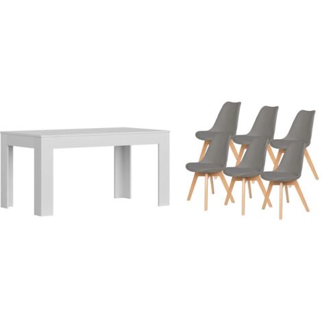Pack Mesa Extensible de Comedor o Cocina + 6 Sillas Nordic