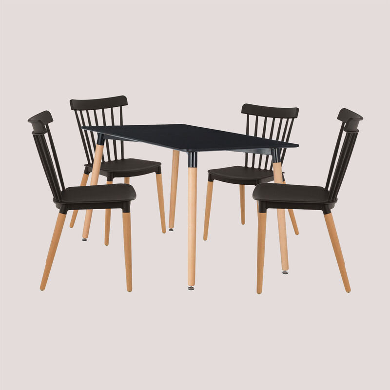 

Sklum - Set Mesa Royal & 4 Sillas Royal Negro