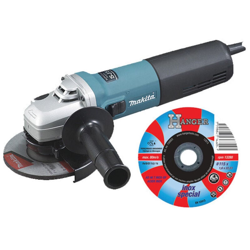 Pack meuleuse 9565CR 1400 w 125 mm + 50 disques Hanger as 46 t Inox Makita PROMOPACK2