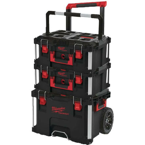 Pack MILWAUKEE PACKOUT Chariot coffret de transport - 2 Coffrets de transport 62L Taille 3