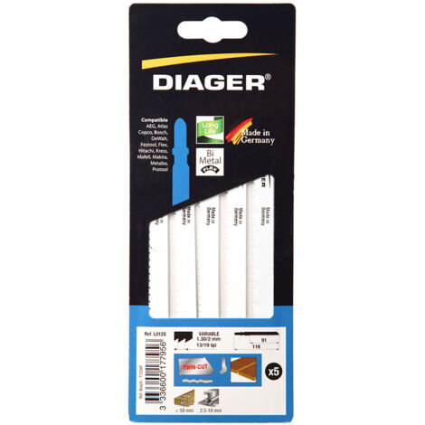 Pack mit 5 StichsÃ¤geblÃ¤ttern fÃ¼r genageltes Holz - L012S