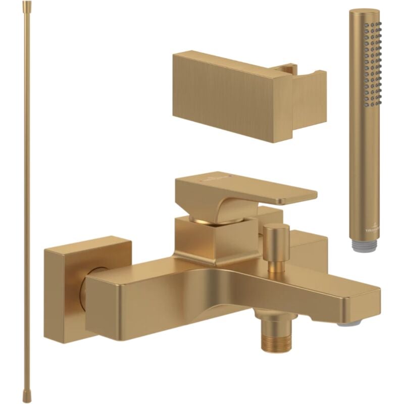 Villeroy&boch - Pack mitigeur baignoire mécanique villeroy et boch Architectura Square Brushed Gold avec ensemble - or brossé