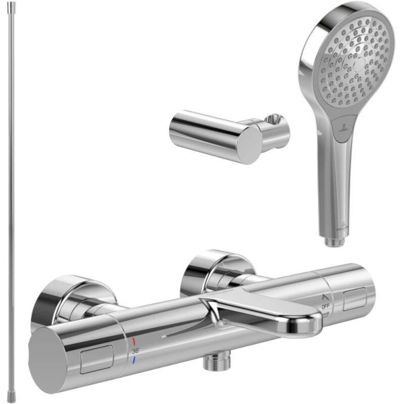 Villeroy&boch - Pack mitigeur baignoire thermostatique villeroy et boch Universal Taps & Fittings rond Chrome avec ensemble
