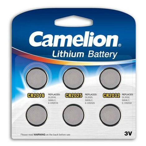 Pack Mix de 6 piles Camelion Lithium CR2016, CR2025, CR2032 (13000600)