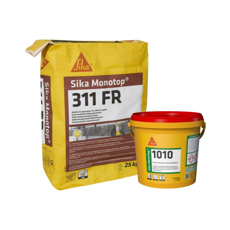 Pack Mortier et Réparation Sika Sika MonoTop 1010 3,2kg Sika Monotop 311FR 25kg