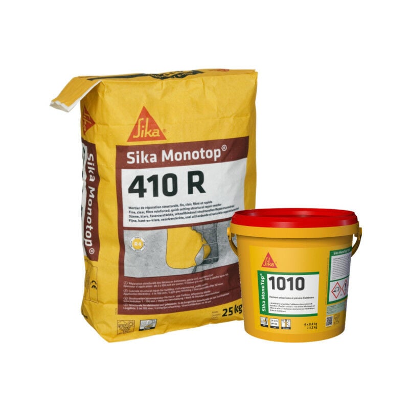 Pack Mortier et Réparation Sika Sika MonoTop 1010 3,2kg Sika Monotop 410R 25kg