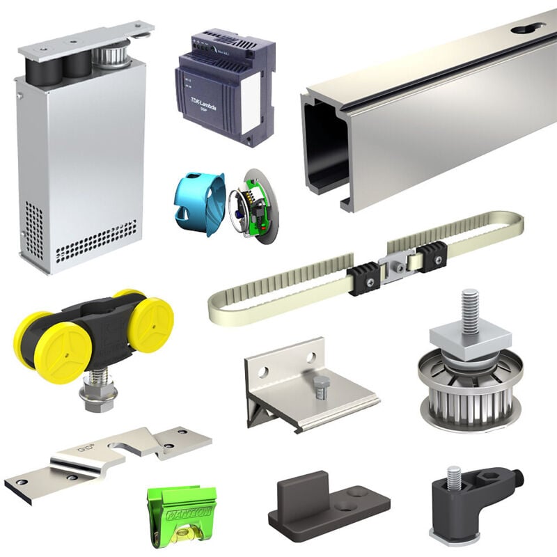 Pack motorisation slid'up M300 pour 2 portes coulissantes en bois - filaire