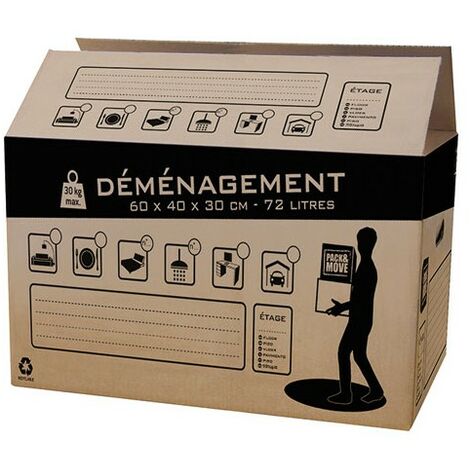 BOXPACKING Cartons Déménagement Lot de 6 Boite Carton Demenagement
