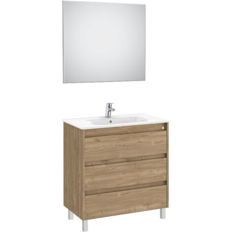 Pack (Mueble tres cajones, lavabo, espejo y aplique LED) TENET ROCA