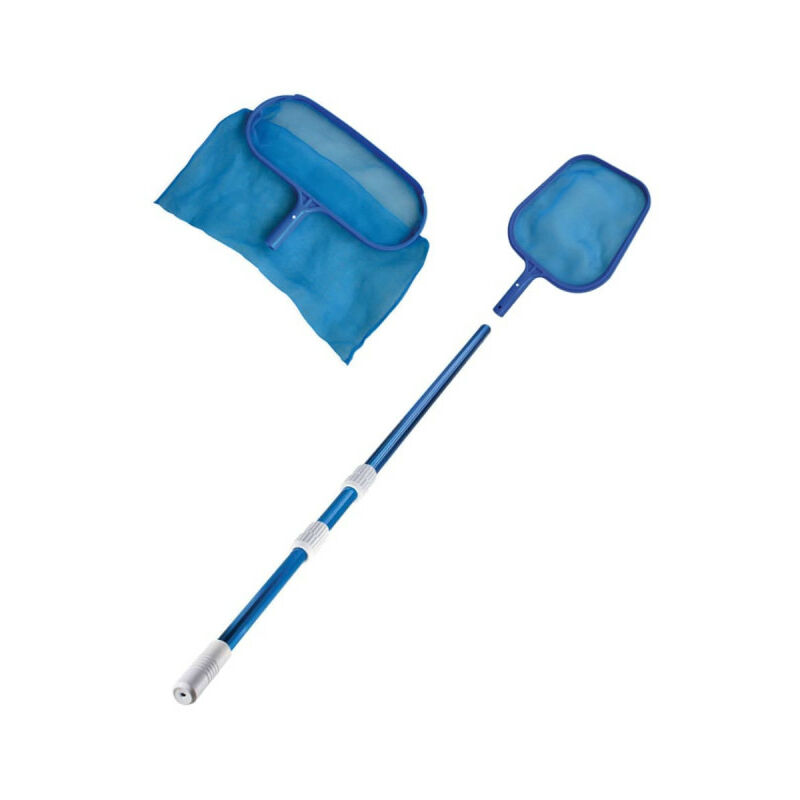 Pack nettoyage Mareva pour piscine - Manche télescopique - Epuisette de fond - Epuisette de surface - Bleu