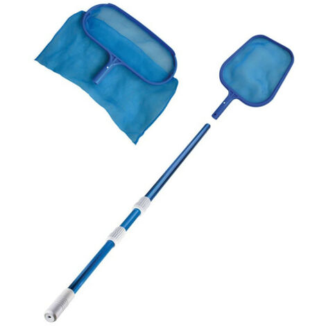 Pack nettoyage MAREVA pour piscine - Manche télescopique - Epuisette de fond - Epuisette de surface - Bleu