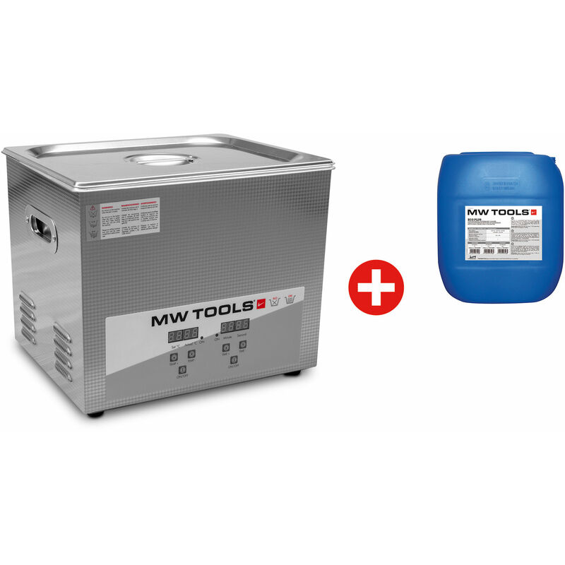 Pack nettoyeur à ultrasons 10L professionnel + 5L de nettoyant Ecoplus Mw Tools UCC010PACK
