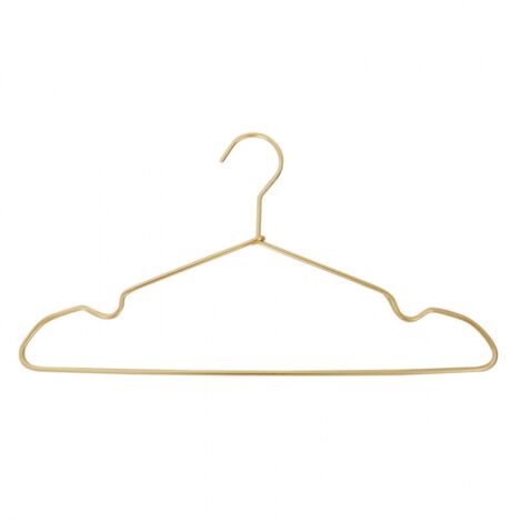 Pack of 10 43cm Gold Metal Iron Clothes Hangers, Elegant and Quality, for Suits T-Shirts Shirts Jackets Dresses, Non-Slip Notches, Durable