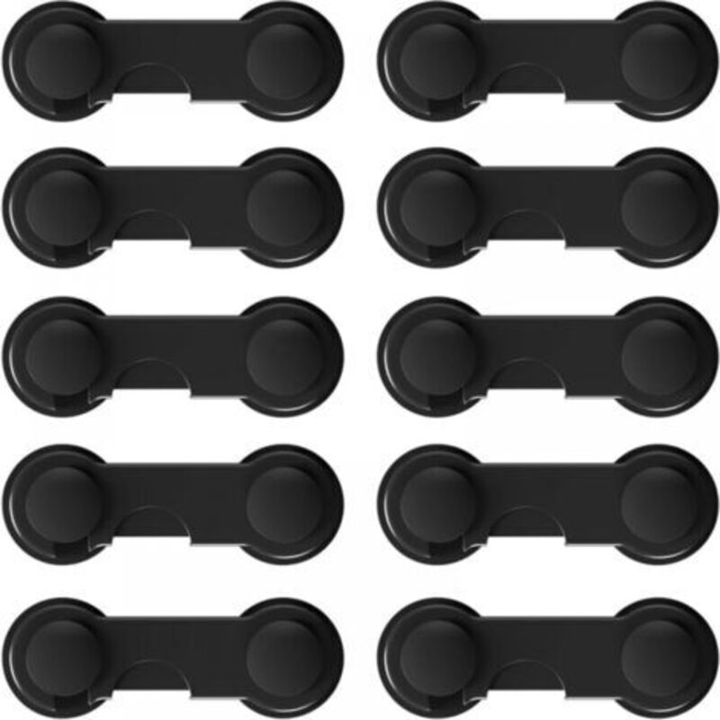 Pack of 10 Child Safety Cabinet Locks, Practical Baby Drawer Safety Locks, Adhesive Safety Locks for Cabinets, Fridge, Toilet
