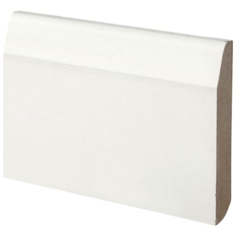 PACK OF 10 - Dual Purpose Chamfered & Bullnose Primed MDF Skirting- 14.5mm x 94mm - 3.66m Length