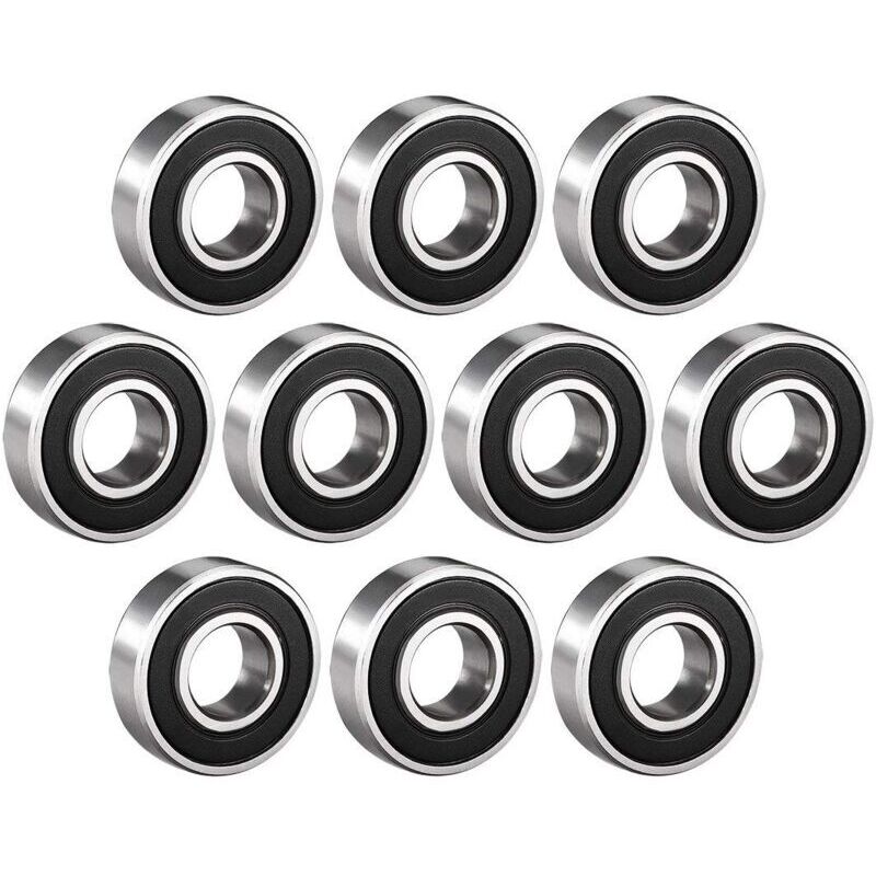 Pack of 10 durable multi-purpose deep groove ball bearings 60012RS with rubber seal (12 x 28 x 8 mm)