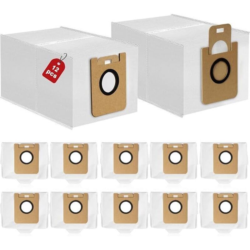 Pack of 10 dust bags compatible with the Dreame D10 Plus Mi Home robot vacuum cleaner: accessories and consumables (filter and dust bag).