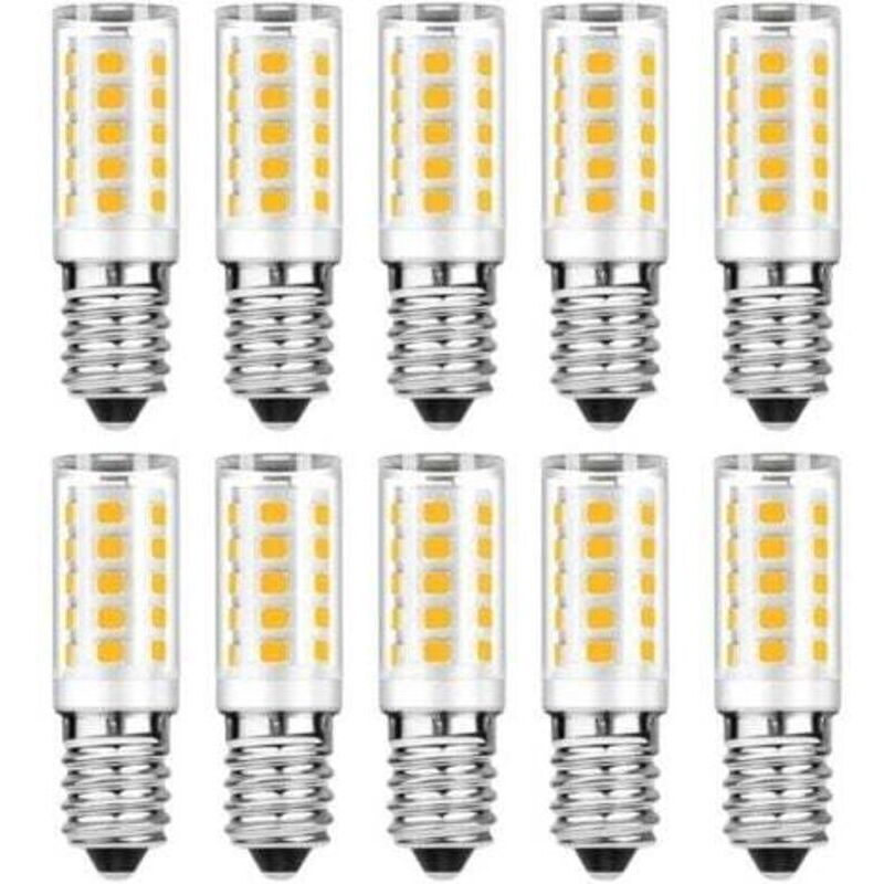 Pack of 10 E14 LED Bulbs - Warm White 3000K - 5W Equivalent to 50W Incandescent Bulb - 500LM Non-Dimmable