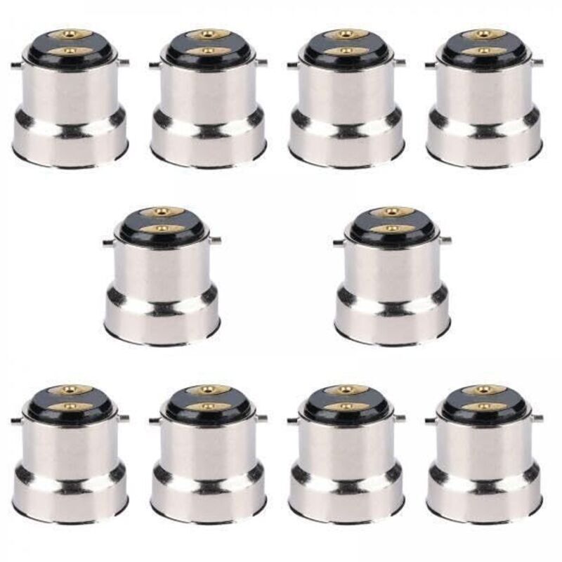 Pack of 10 E27 to B22 Lamp Sockets, Lamp Base Socket, Lamp Holder Converter