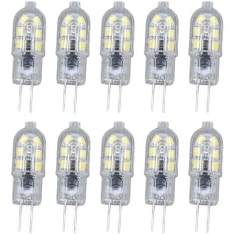 Pack of 10 G4 2835 Clear LED Bulbs, AC220V Plug-in LED Lamp for Camper Van, Cabinet, Landscape Lighting, 2700 Warm White