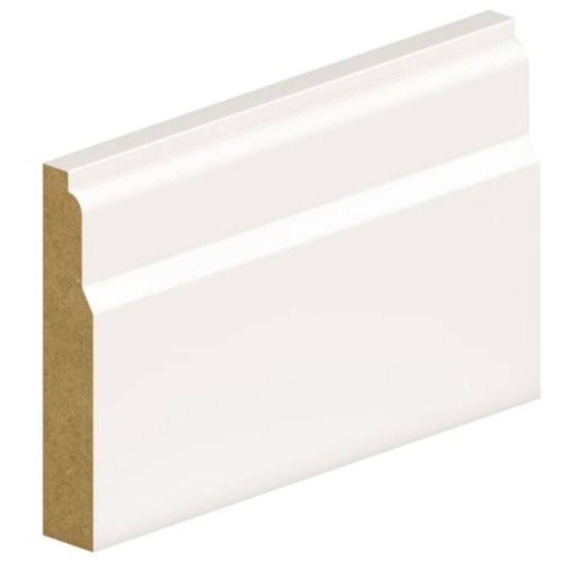 PACK OF 10 - Lambs Tongue Primed MDF Skirting - 18mm x 119mm - 4.2m Length