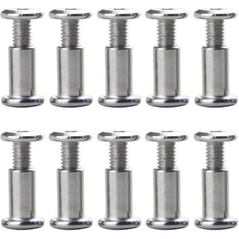 Pack of 10 M6 x 20 mm screws, belt loops, fixing bolts, fixing screws, leather fasteners for furniture, leather saddles for 8 mm diameter holes