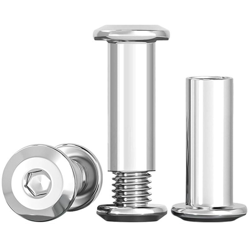 Pack of 10 M8 x 16 mm connecting screws - Made of A2 V2A stainless steel - M8 socket head cap nuts - For furniture, cabinets, wooden panels (10