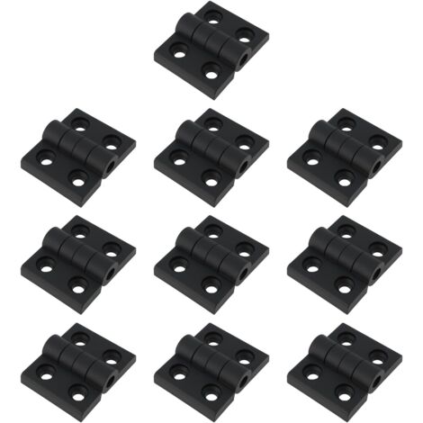 Pack of 10 Nylon and Plastic Hinges 57 x 46 x 8 mm for Motorhome Caravan Tool Boxes Black