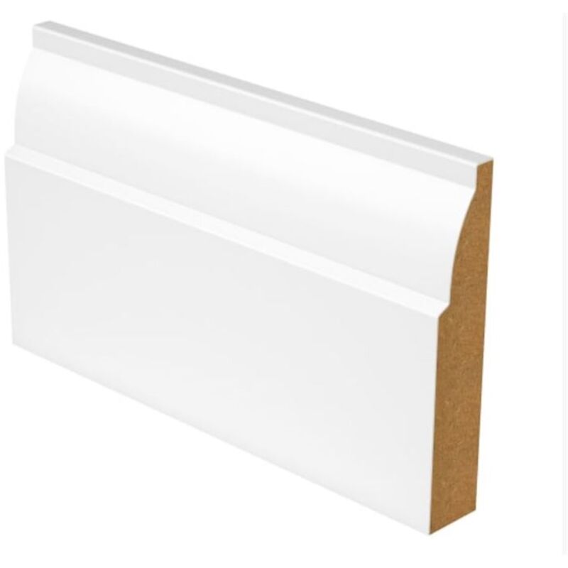 PACK OF 10 - Ovolo White MDF Skirting - 18mm x 119mm - 4.2m Length